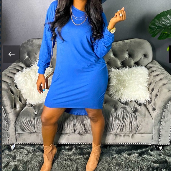 Blue Longsleeve Dress - Picture 1 of 2
